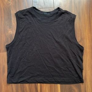 ATM Anthony Thomas Melillo Black Cropped Tank Top Womens Size Small